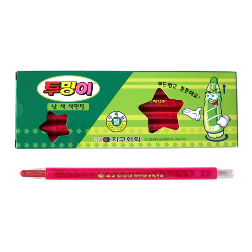 화방넷지구 투명이 색연필 빨강색 1갑 12자루 채점용 색연필
